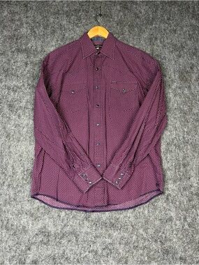 Stetson Men's Purple Micro-Pattern Button-Down Shirt Size Large
